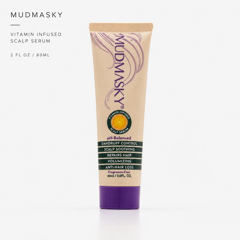 Mudmasky Vitamin Infused Scalp Serum Dandruff Control Hair Treatment 2oz